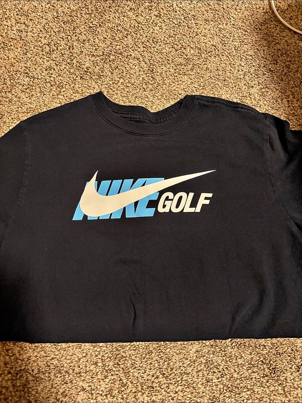 Nike Golf Graphic T-Shirt Golf Logo Tee in Black & Blue Size Medium